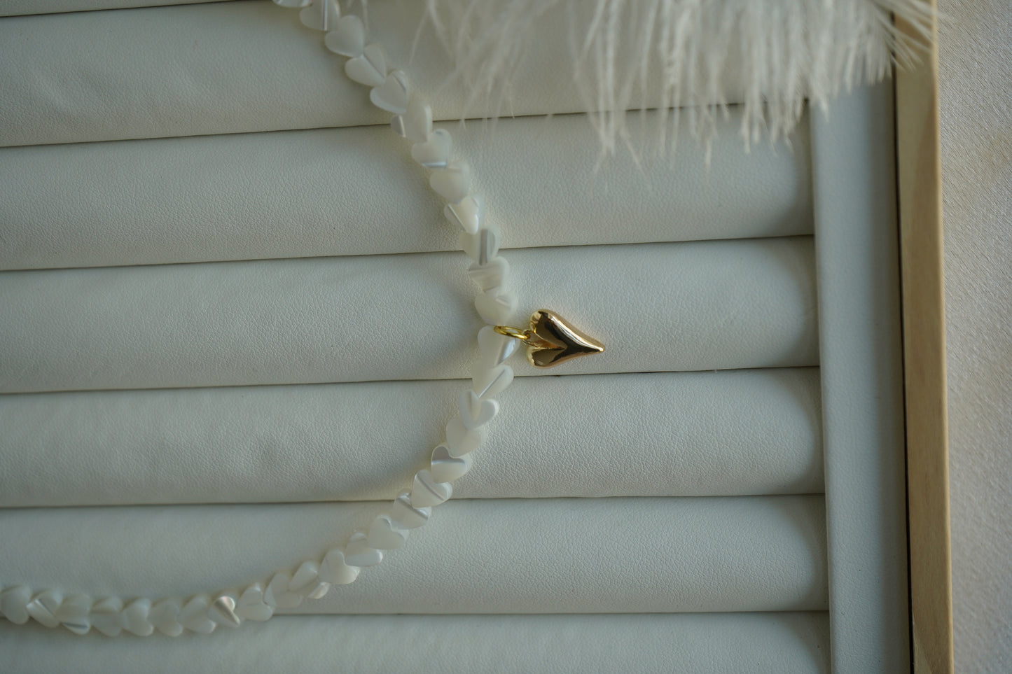 Delicate Mother of Pearl Heart Pendant: Minimalist Golden Whisper Necklace for Everyday Elegance