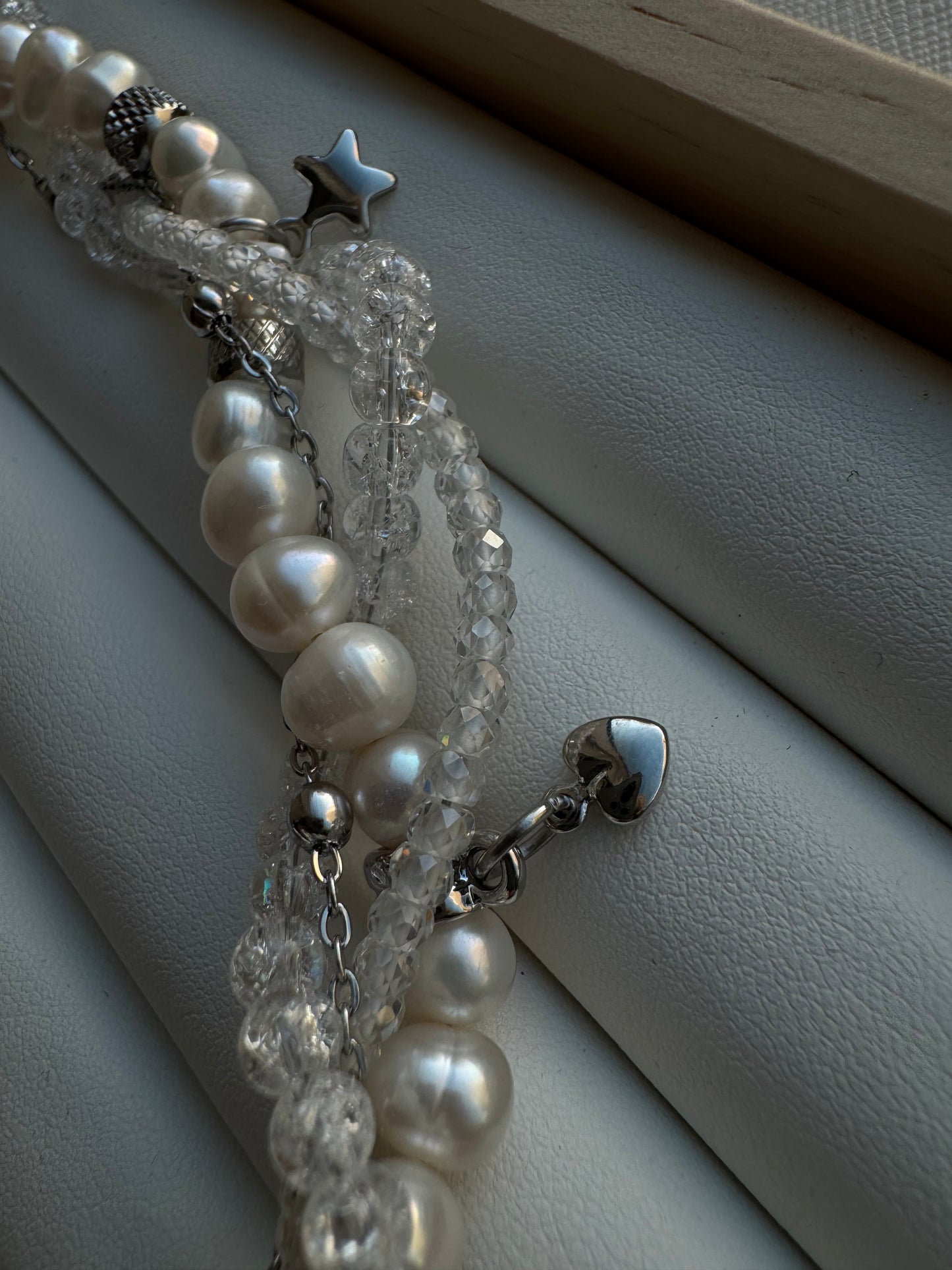 Bridal necklace with pearls and crystals Freshwater pearl necklace gift for her